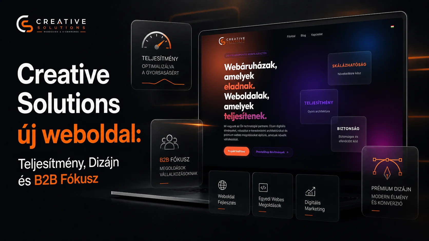 Creative Solutions új weboldal: Teljesítmény, Dizájn és B2B Fókusz