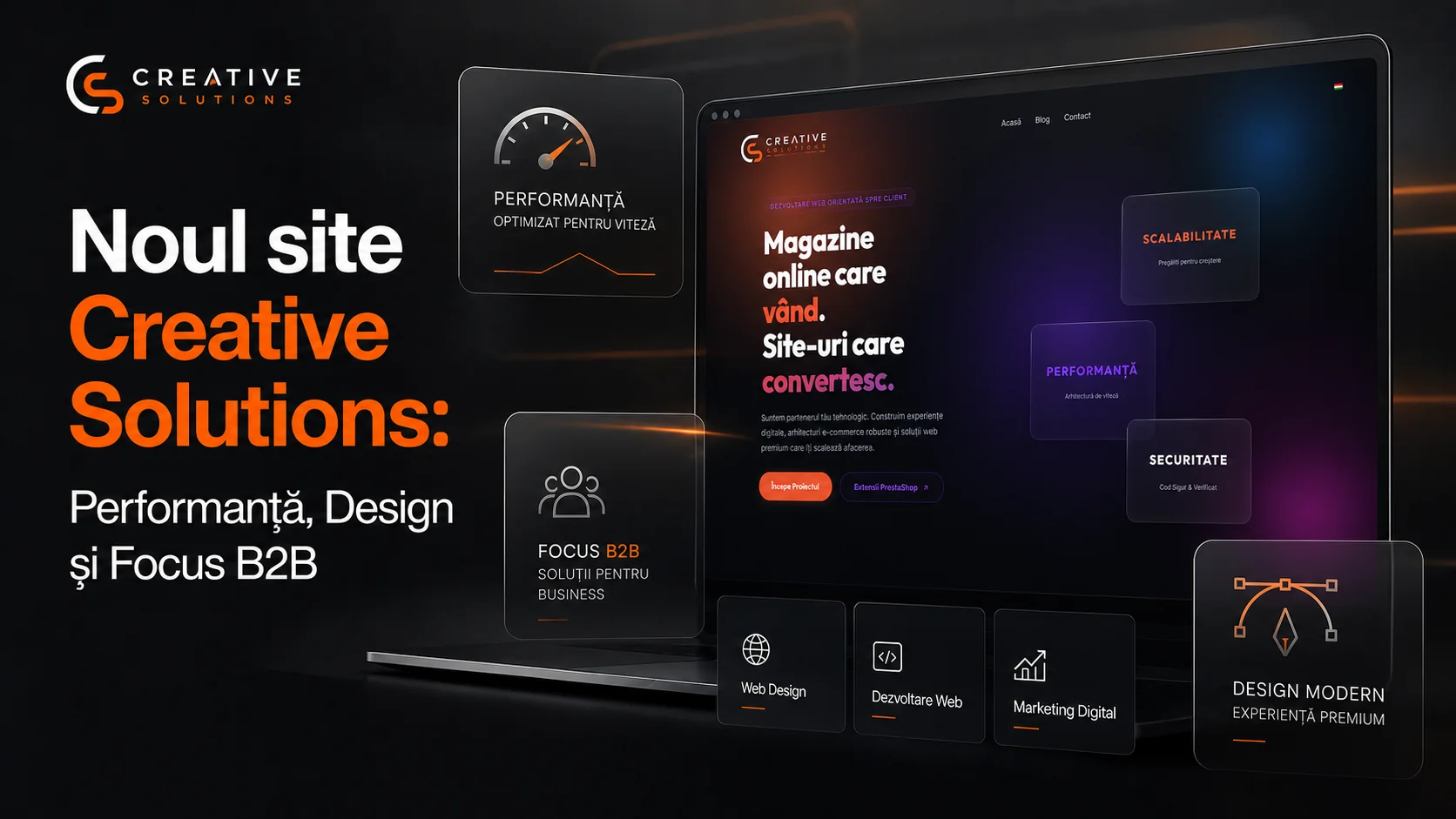 Noul site Creative Solutions: Performanță, Design și Focus B2B